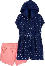 [Simple Joys by Carter's] Toddler Girls' Hooded Cover-Up and Shorts