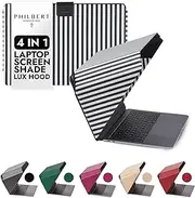 Philbert Design - 4 in 1 Laptop Screen Shade Lux Hood - Sun Shade | Privacy | Heat Protection | Contrast Enhancement. Universal 15”/16” Laptops. Self-Standing with pocket Patent D790551 - Striped