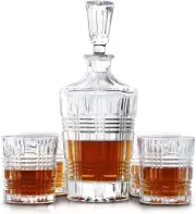 Whisky Decanter Set of 4 Glasses Whiskey Decanter (750ml) Gift Birthday Wedding
