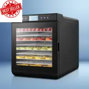 Food Dehydrator 10-Tray 700W - Stainless Steel, Adjustable Temp, Jerky & Fruit D