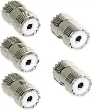 PL259 Barrel Connector, 5-Pack RFAdapter UHF Female-Female Coax Coaxial Adapter