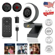 All-in-One AI-Enhanced 2K Webcam with Adjustable Lighting & Wide Compatibility
