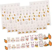 VICASKY 10 Sheets Stickers Polish Strips Gel Nail Decals Letter Peel Foil Press Bow Charms Nails Nail Art Stickers Gems Kit Kiss Bunny False Nail Stickers for Nail Art Paper