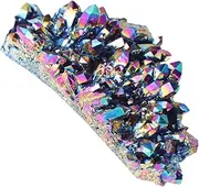 CALLARON 1pc Colorful Crystal Cluster Amethyst Ornament Electroplated Desktop Adornment for Home Office Style Approx for Decor DIY Crafts and