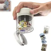 3-in-1 Travel Pill Organizer, 7-Day Portable Mini Pill Box & Medication Dispenser, Daily Portable Medicine Vitamin Container, for Medication, Vitamins, Fish Oils, Supplements (White,1PC)