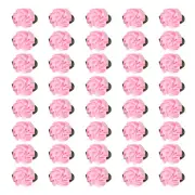 40Pcs 1" Ribbon Flowers Bows Mini Satin Roses Flowers Pink