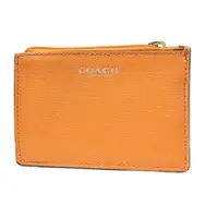 在飛比找松果購物優惠-清倉特惠- COACH 專櫃款橙黃色防刮皮革鑰匙零錢包 #5