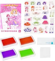 Stamp Fashion Dress up Book - Stamp Toy Princess Costumes Pretend Play - Girls Costumes Game Travel Play EducationalToy for Easter Birthday Children's Day