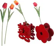SHOWERORO 6pcs Durable Decorative Flower Holders for Wedding Table Centerpieces for Wedding Photography Easy Care Fake Tulips Flowers Red and Yellow