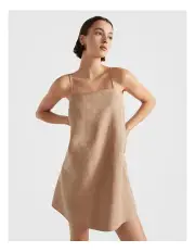 [Seed Heritage] Core Linen A Line Mini Dress in Beige
