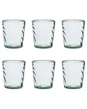 10 Strawberry Street Set of 6 Optic Swirl Mexican Glassware: Double Old Fashioned