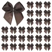 50-Pack Mini Craft Ribbon Bow 1x1 Inch for Craft DIY[Brown]