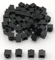 Lego 50 New Black Bricks Modified 1 x 1 x 2/3 Pieces