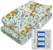 Changing Pad Cover for Girls Boys, TotBasic Premium Soft Boho Changing Table Covers, Stretchy Jersey Changing Table Sheets - Fits All Standard Changing Tables - 2 Pack (Lemon Honey)