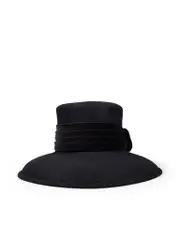 Vintage Black Wool Felt Fedora Hat
