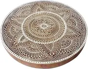 8 Inch Traditional Large Printing Block Floral Round Shape Big Wood Stamp