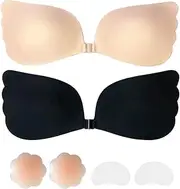 [Generic] Strapless Sticky Bra, Invisible Reusable Viscous Backless Underwear, Push Up Strapless Self-Adhesive Bra For Women Girl Party Beach Wedding Swimsuits