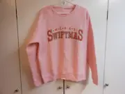 Mirabeau "Merry Swiftmas Pink Holiday Sweatshirt Size L" 60/40 Cotton Poly NWT