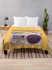 Retro Radio Boombox Throw Blanket