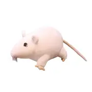 Stuffed Rat Animal Toy Mice Toy Doll for Gift Home Decor Children Collection Ornament White