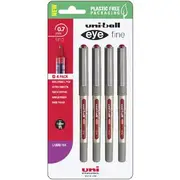 Uni-Ball Eye Fine Rollerball Pens Red 4 Pack