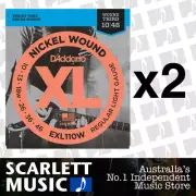 2x D'addario EXL110W Regular Wound 3rd Guitar Strings Daddario 10-46 *TWO PACKS*