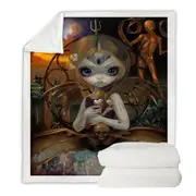 Fine History Art Unseelie Court Famine Spider Fairy Throw Blanket