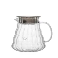 在飛比找ETMall東森購物網優惠-Cliton耐熱玻璃分享咖啡壺冰滴濾V60豎紋簡易手沖冷水壺