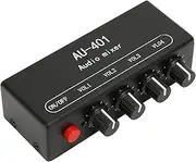 Stereo Mixer, 4 Channels Stereo Mixer, 4 in 1 Out 3.5mm Stereo Mixer for Headphone, Speaker, Amplifier, PC, Mixer for Bar, Club