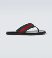 [Gucci] Gucci GG Web Stripe slides AU 7 green