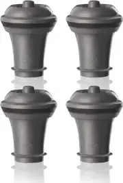Wine Saver Vacuum Stoppers - Set of 4 - Gray - for Wine Bottles - Keep Wine Fres