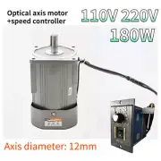 AC Motor Optical Axis Deceleration Geared 180W 220V 110V With Speed Controller