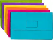 4004399 Slimpick Document Wallet Foolscap Brights Assorted Pack 10