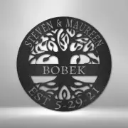 Established Family Signs with Tree of Life Wall Art - 3 Colors & 4 Sizes