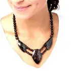 Jay King Silver 18" ALMINDINE GARNET IN QUARTZ Faceted Station Necklace NWT