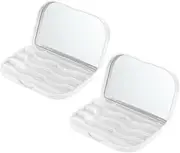 Gatuida False Eyelash Storage Boxes 2pcs Lash Storage Container Makeup Organizer Eyelash Case Lightweight Travel Accessory