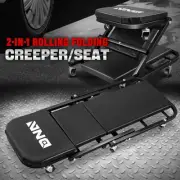 [2-IN-1] 40" Foldable Z Creeper Auto Mechanics Garage Work Stool Rolling Chair