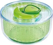 Zyliss Easy Spin Salad Spinner - Salad Spinner with Pull Cord - Lettuce Colander - Manual Vegetable and Fruit Washer and Dryer - Dishwasher Safe Vegetable Spinner with Brake - Green/White, Large