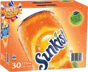Orange Soft Drink 30 x 375ml Cans Refreshing Citrus Soda Pack