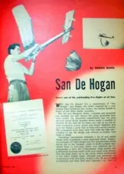 SAN DE HOGAN PLAN + CONSTRUCTION ARTICLE to Build Denny Davis FF Model Airplane