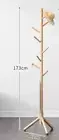 Wooden Coat Rack Stand Free Standing Tree Clothes Hanger Hat Coat Rack 8 Hooks