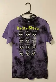 Sanrio Bioworld Hot Topic Badtz-Maru Penguin Emotion Grid Tie-Dye T-shirt Medium