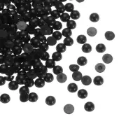 300pcs Flatback Pearls 6mm ABS Plastic Half Round Dome Pearls, Black