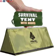 Survival Gear Shelter for Bug Out Bag - Storm Shelter Survival Tent with Doors