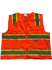 New Mesh Safety Work Vest HI-VIS Security Reflective Vest 4 Pockets 2XL Class 2!