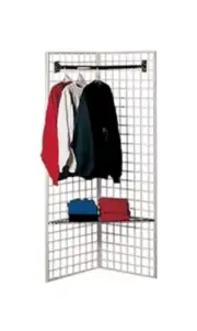 Display Grid Rack White Color 2x6 Panel V Unit Stand Shelf & Hangrail Included