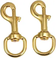 Hohopeti 2pcs Pet Collar Hooks with Swivel Joints for Dog Car Travel Accessories Traction Rope Buckle Accessories Pet Supplies Golden