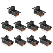 10Pcs High Knob 6 Pin 3 Position DPDT Panel Slide Switch 0.5A 50V DC S6G12685