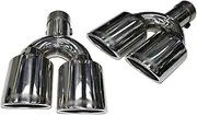 Compatible For Benz Exhaust Tip C-Class E-Class S-Class W204 W212 W221 Upgrade C63 AMG Oval Four Outlet Welded Muffler Tail tip(66mm)