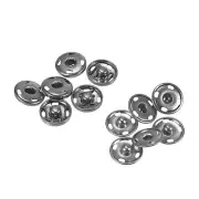 Snap Buttons, 15mm Copper Sew-on Press Button Fastener Gray 20 Sets